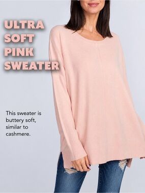ULTRA SOFT SWEATER in PEACHY/PINK or in WHITE NEW